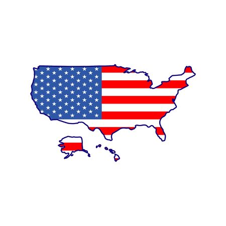flag on the symbol map of American independence dayのイラスト素材
