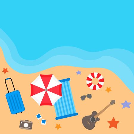 summer vacation travel design illustrationのイラスト素材