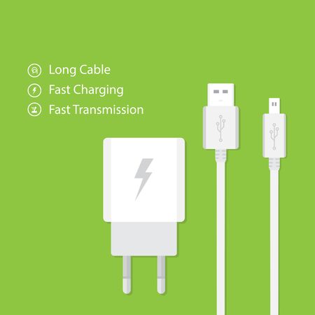 Flat design smartphone charger adapterのイラスト素材