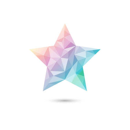 Low poly star abstract gradient isolated white backgroundのイラスト素材