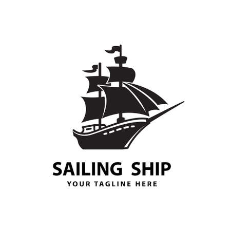 symbol of sailing ship silhouette sea transportation design vectorのイラスト素材