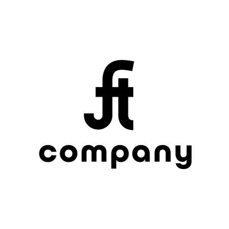 initials combination of letters "F" and "t" is a modern logo design for companyのイラスト素材