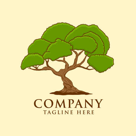 tree logo flat design vector illustrationのイラスト素材