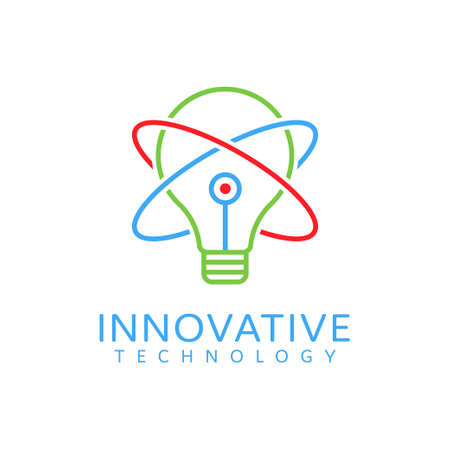 modern technology innovation light bulb concept design logoのイラスト素材