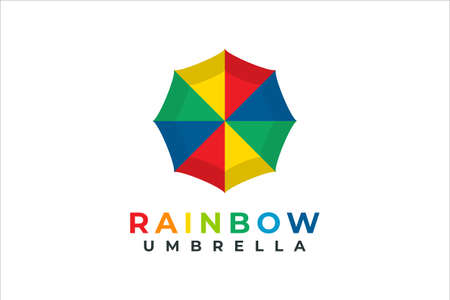 rainbow color modern umbrella logo isolated on white backgroundのイラスト素材
