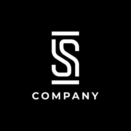 monogram logo line design letter sのイラスト素材