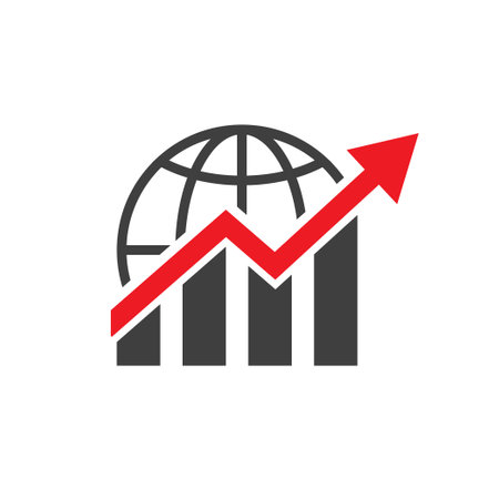 global economic growth global business concept isolated white backgroundのイラスト素材
