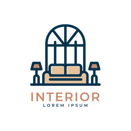 Minimalist home decoration interior logo designのイラスト素材
