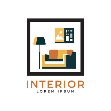 Minimalist home decoration interior logo designのイラスト素材