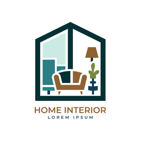 Minimalist home decoration interior logo designのイラスト素材