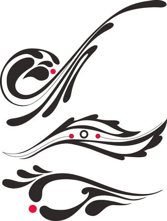 a set of three vector pinstripe ornamentsのイラスト素材