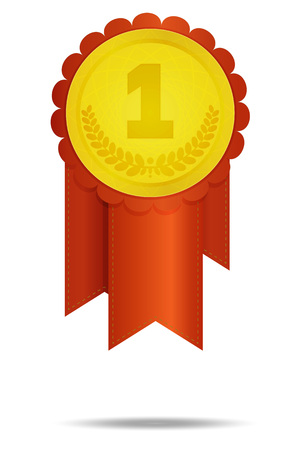 rosette with ribbons and the winner medalのイラスト素材