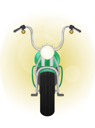 color illustration of motocycle, front view, bike with crash bar, leg guardのイラスト素材