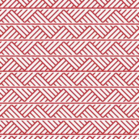slavic ornament seamless vector pattern, red monochrome on transparent background, traditional ethnic ornamentのイラスト素材