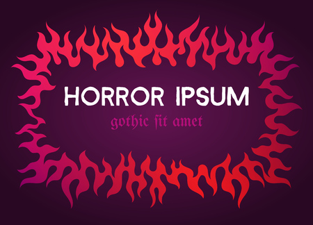 Purple fiery frame, vector background illustrationのイラスト素材