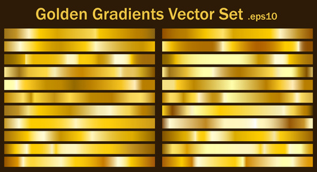 Golden Gradients Templates, 22 Textures Vector Setのイラスト素材