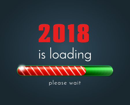 2018 year is loading, design with the progress bar vector illustrationのイラスト素材
