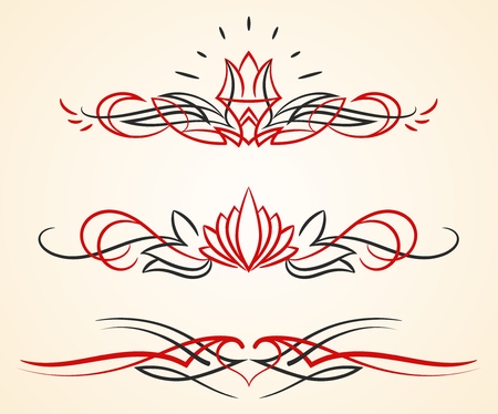 pinstriping flourish vector ornaments set