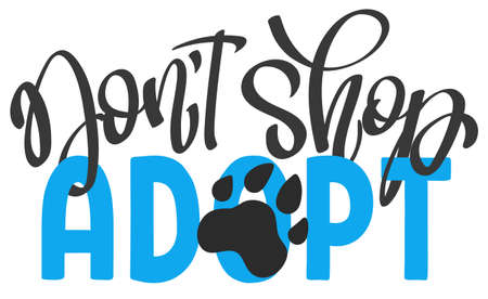 Lettering phrase Dont Shop - Adoptのイラスト素材