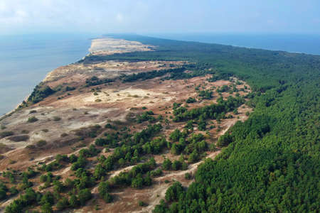 Curonian Spit from above, aerial view of the national parkの写真素材