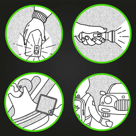 traffic rules for pedestrians on unlit roadsidesのイラスト素材