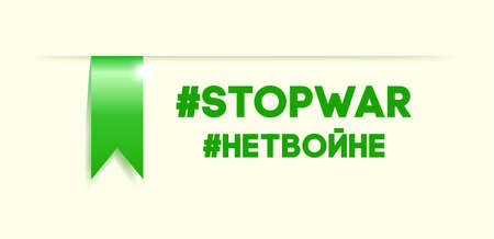 green ribbon, symbol of protest against war with ukraineのイラスト素材