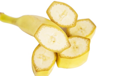 banana isolated on white backgroundの写真素材