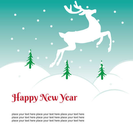 Christmas background with deerのイラスト素材