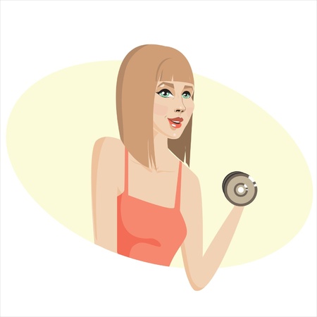 exercises with dumbbellのイラスト素材