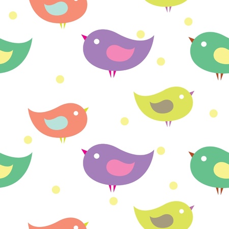 Seamless children s background with birdies  Wallpaper with peasのイラスト素材