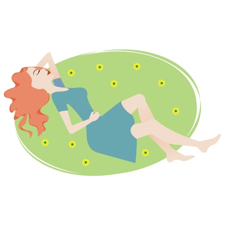 Pleasure by the moment. Summer and rest.のイラスト素材