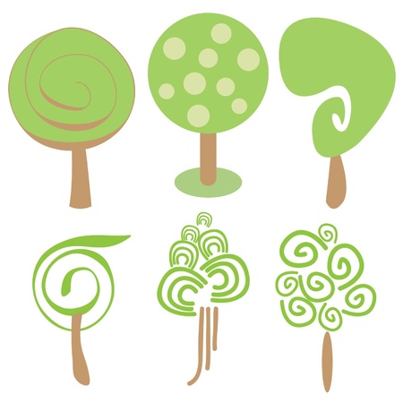 set with different trees for your businessのイラスト素材