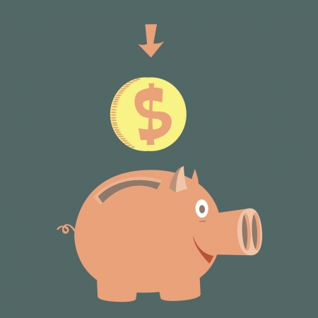 pig moneybox for money. accumulation of moneyのイラスト素材