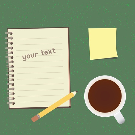checklist and cup of coffeeのイラスト素材