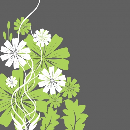 green and white flowersのイラスト素材