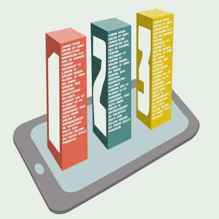 Mobile phone with creative Number Options Banner  illustration modern design templateのイラスト素材