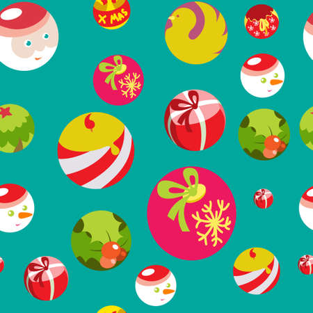 Colorful Flat Christmas Seamless Background
