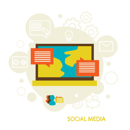 Flat social media vector illustration のイラスト素材
