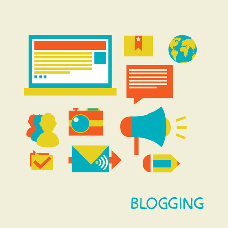 vector illustration in a flat style  Blogging and commenting  Eps 10のイラスト素材