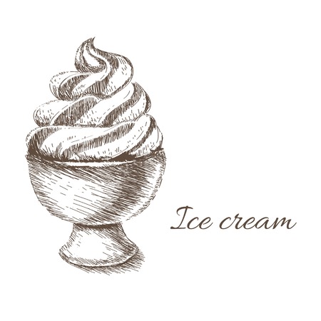 Ice cream hand drawn illustrationのイラスト素材