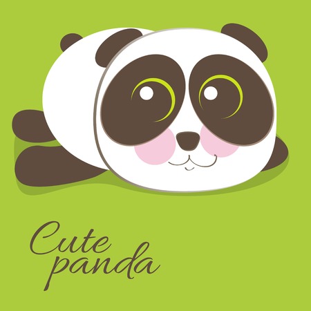 Cute young baby panda bear   のイラスト素材
