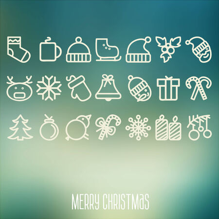 Christmas and Winter icons collectionのイラスト素材