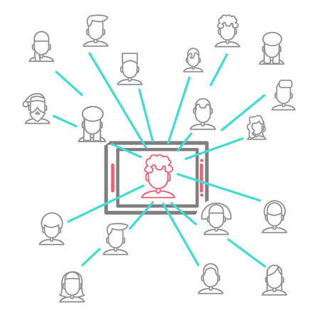 Social Networking People Conceptual Vector Designのイラスト素材