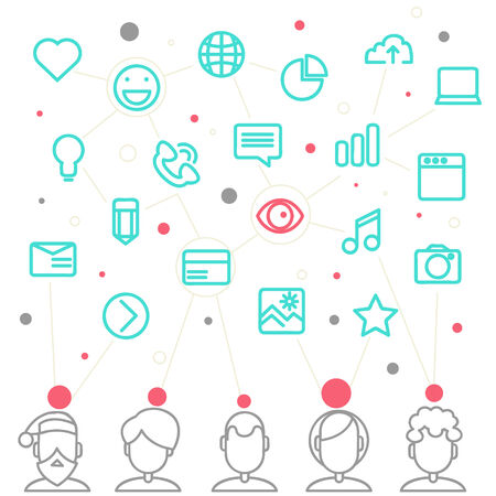 Social network and teamwork conceptのイラスト素材