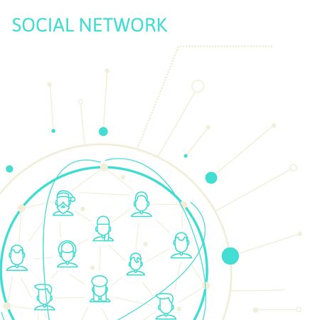 Social Media Circles, Network Illustration, Vector, Iconのイラスト素材