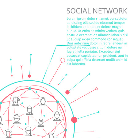 Social Media Circles, Network Illustration, Vector, Iconのイラスト素材
