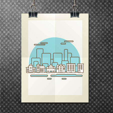 landscape brochure template. Abstract typographical flyer. Modern line design. Vector illustration eps 10のイラスト素材