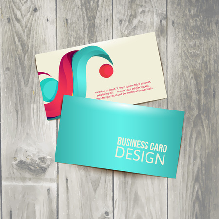 Business card on the wooden table. vector illustration eps 10のイラスト素材