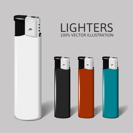 Realistic set of lighters for your brand. Vector illustration eps 10のイラスト素材