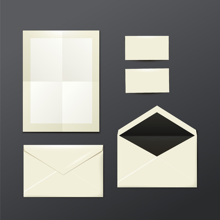 template of white Envelopes, paper and postage stamps, vector eps10 illustrationのイラスト素材